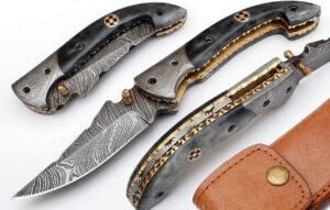 Handmade Damascus pocket knife